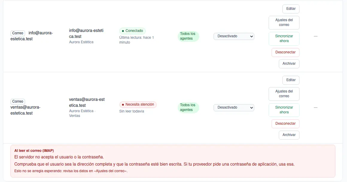 Un buzón de correo que necesita atención